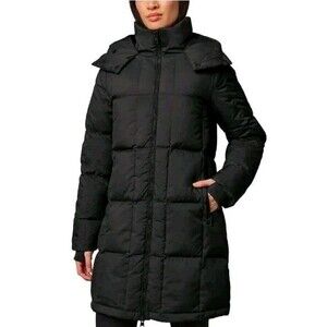 Mondetta Women's Quilted‎ Parka Down Puffer Hooded Jacket | Black | XLarge